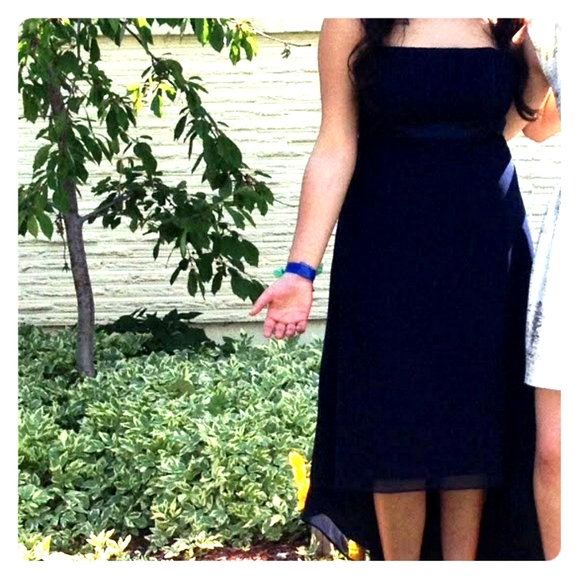 High-Low Navy Dress - Picture 1 of 4